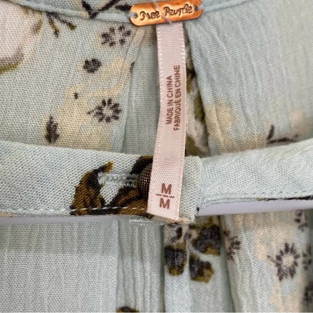 💞Price Drop! Free People Blue Green Swing Floral Tunic Short Casual Dress - MED - Picture 5 of 9